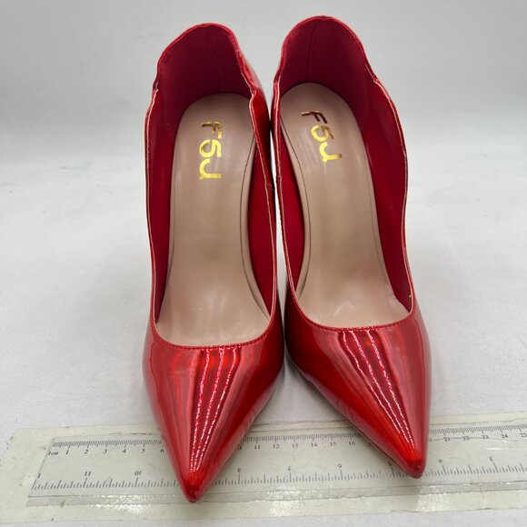 FSJ Burgundy Pointed Toe High Heels Sexy Stiletto Pumps Office Lady Casual Shoes - Picture 3 of 8